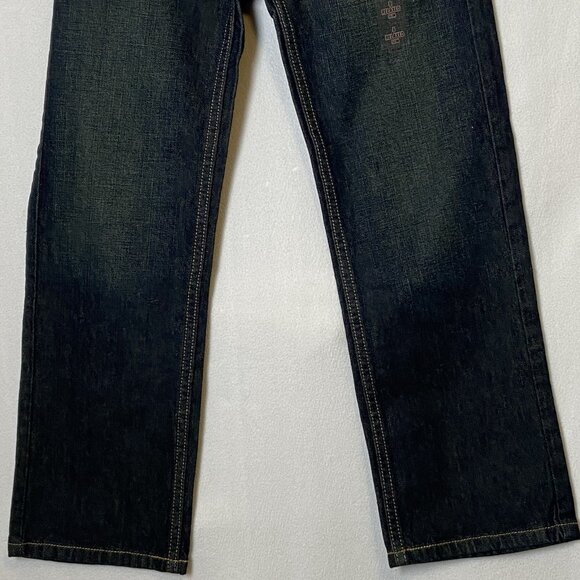 Arizona Jean Co Boys Jeans Sz 8 Slim Relaxed Fit Straight Leg Denim Dark Wash - Picture 3 of 14